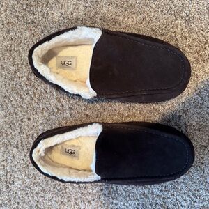 UGG Men's Dark Brown Loafers with Cream Lining